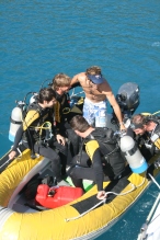 The guys getting ready for a dive